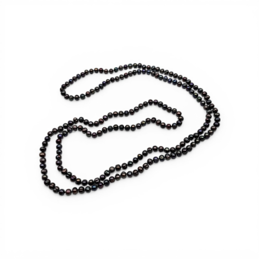 Freshwater Cultured Pearl Necklace – Peacock Overtone 64”